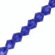 Faceted glass bicone beads 6mm Tranparent medium blue